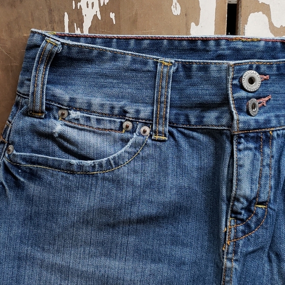 Vintage AEO Perfect Look Distressed Denim Skirt - Picture 2 of 8